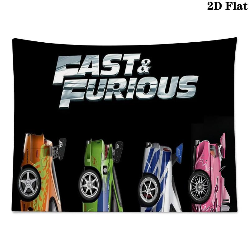 Autorennen Fast Furious Wandteppich Ästhetischer Wandbehang Bedruckter Stoffdecke Dekorative Wandteppiche für Schlafzimmer Wohnzimmer Heimdekoration