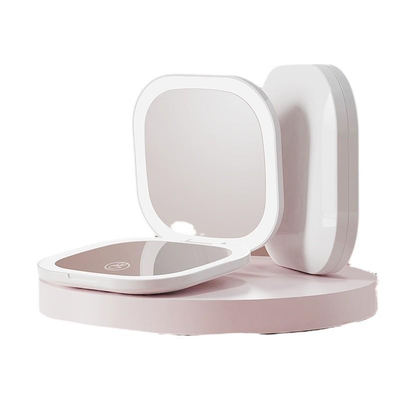 LED Foldable Double-Sided Makeup Mirror with USB Charging