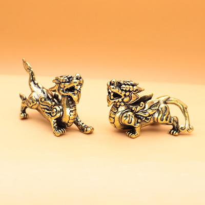 1 Stück Glücklicher Goldener Drache Chinesischer Tierkreis Zwölf Statue Goldene Drachenstatue Tierskulptur Figuren Schreibtischdekoration