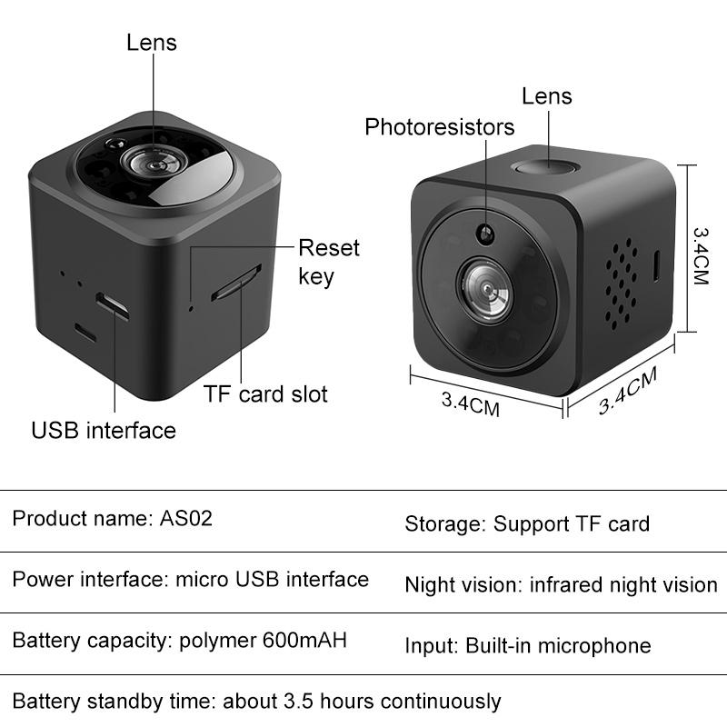 Mini Kamera Bezpieczeństwa do Domu Kamera HD 1080P Kamera Bezprzewodowa WiFi Wewnętrzna z Szerokim Kątem Widzenia Podczerwienią Noktowizja Dwukierunkowy Interkom