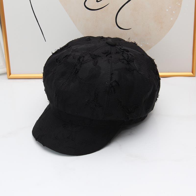 Retro hole old octagonal hat children early autumn beret versatile temperament elegant face little painter hat