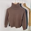 Kids Solid High Neck Long Sleeve Knit Base Sweater For Boys And Girls