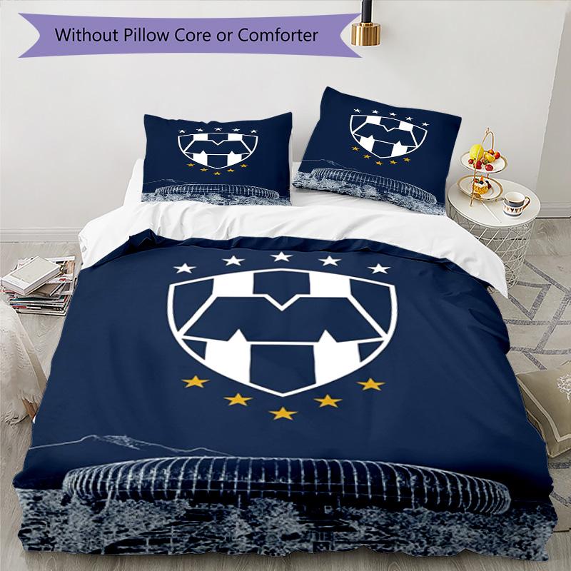 Monter-rey Football Crest Art Printed Pattern Duvet Cover Set – includes 1 duvet cover and 2 matching pillowcases Bedroom decor Christmas gifts