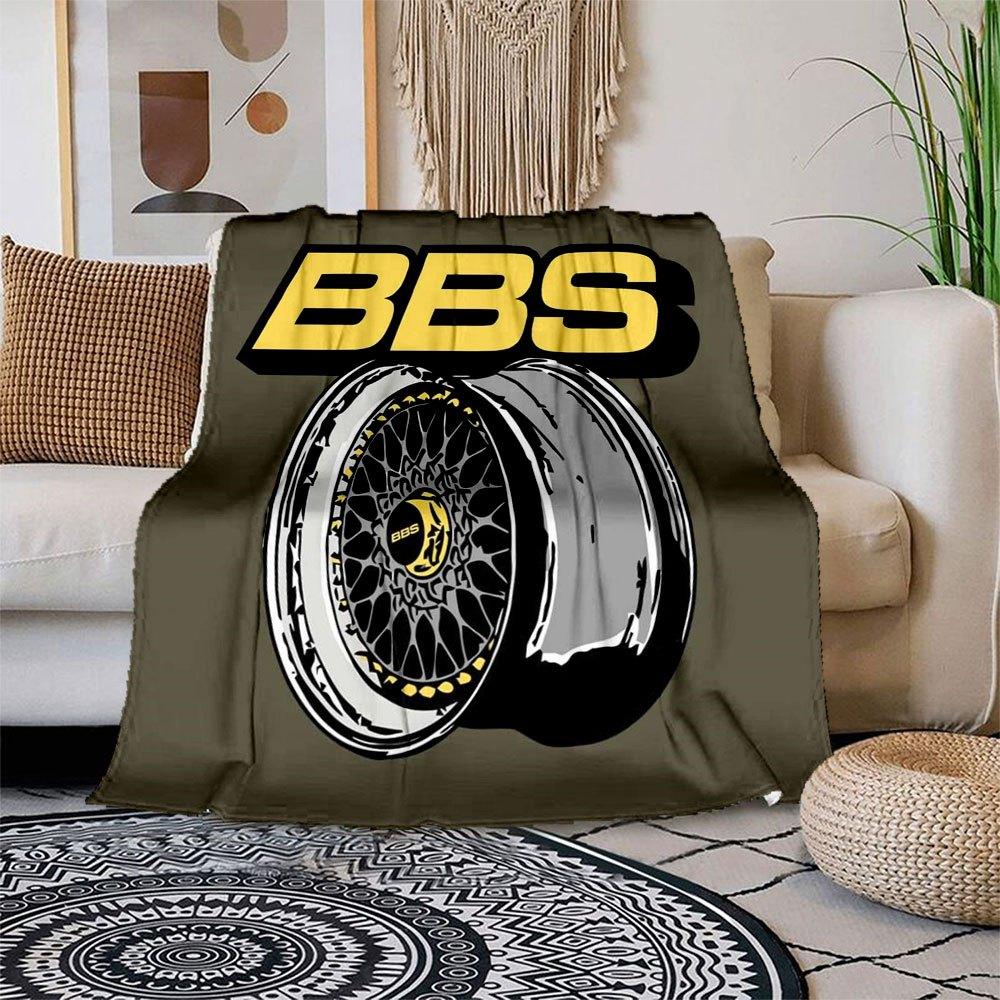 BBS Wheel Poster - Automotive Decor for Car EnthusiastsBlanket Flannel Throw Blanket for Sofa, Bed, Travel, Camping, Office, Couch, Chair, A