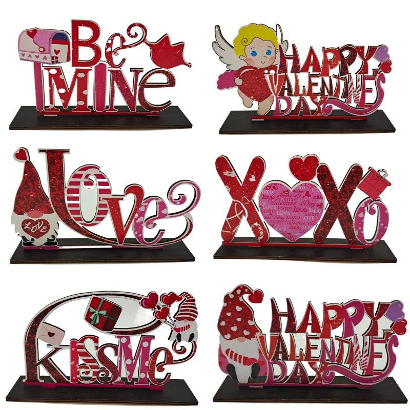 1PC Valentine's Day wooden handicraft ornament love party scene decoration atmosphere