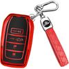 QBUC For Toyota Key Fob Cover, Key Fob Case For Toyota Tacoma Prius Venza Corolla Crown Sequoia Tundra Grand Highlander RAV4 Prime Key Fob Protection