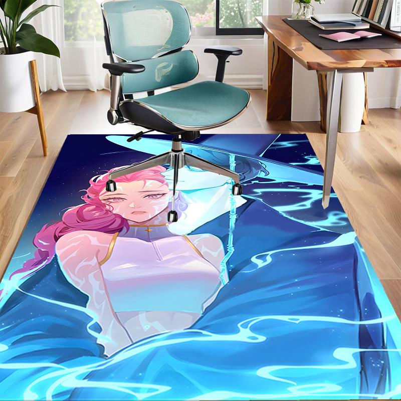 1pc KPop Demon Hunters RUMI8 Design Area Rug - Non-Slip, Soft & Cozy Floor Mat for Living Room, Bedroom, Office - Indoor/Outdoor Decorative Carpet