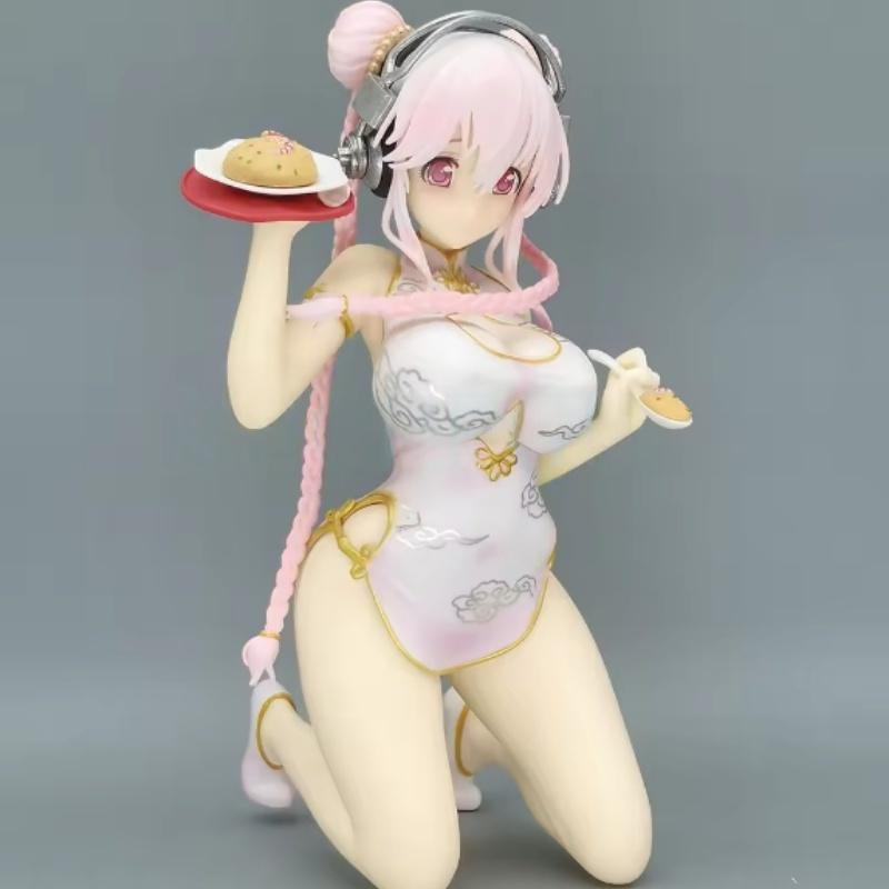 17cm Anime Figures Super Sonico China Dress Cheongsam Sexy Girl Action Figure Adult Collectible Model Doll Ornament Toys Gifts