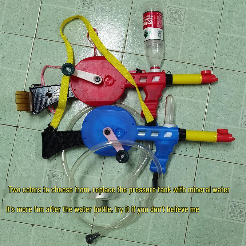 Hand-Cranked High-Pressure Water Gun with 1.5m Silicone Hose for Continuous Spray