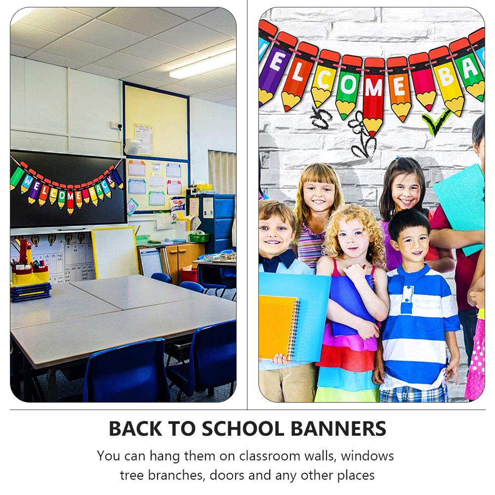 Back-to-School Season Hanging Flag Welcome Sign Flags Decoration Photography Prop Banners Decorative Supplies Bunting