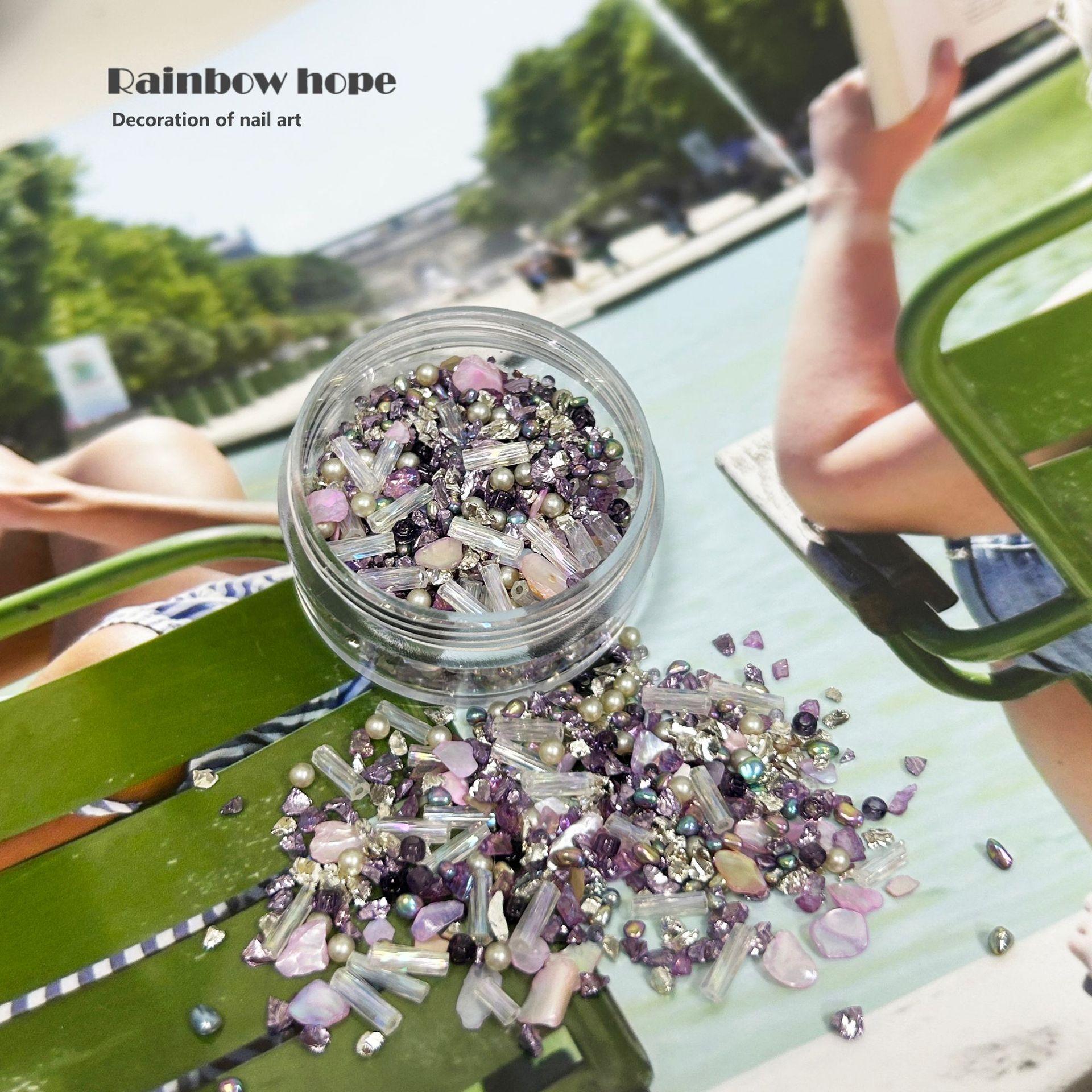 

Gravel Storm Nail Art Jewelry Xiaohongshu Mixed Handmade 3D Three-Dimensional Wearing Nail Material Pack