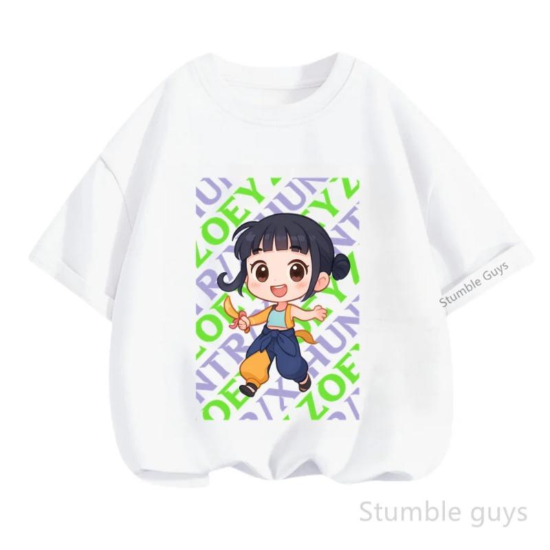 Sommar KPop Demon Hunters T-shirt Huntrix Barn Pojkar Kläder Flickor T-shirt Anime Topp