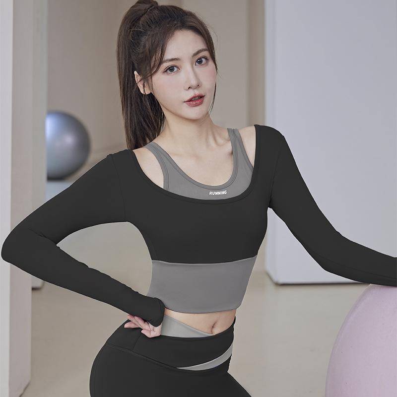 Long Sleeve Yoga Shirts Women Sport Tops Fitness Yoga Tops Gym Top Sports Wear for Female Gym Running T-Shirts