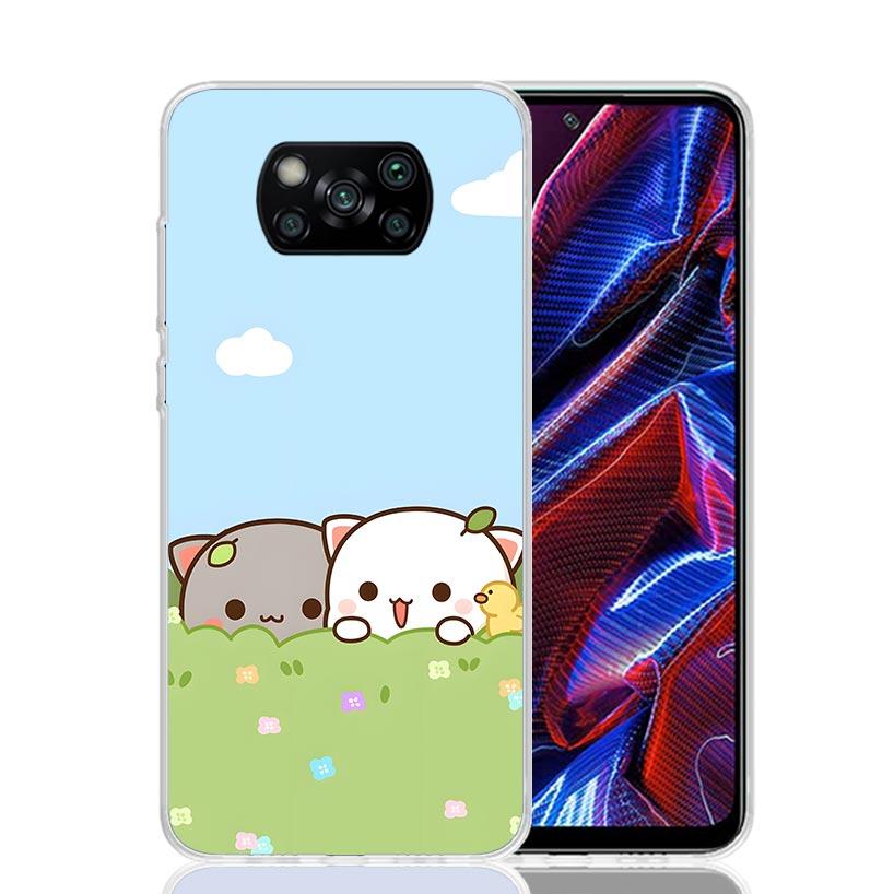 

Cute Peach Goma Cat Phone Case For Xiaomi Poco F7 Ultra X7 X6 Pro X5 Redmi 15 15C 13 13C 12 12C 10 10A 10C 9 9A 9C 9T Shell Poco Xiaomi Poco X6