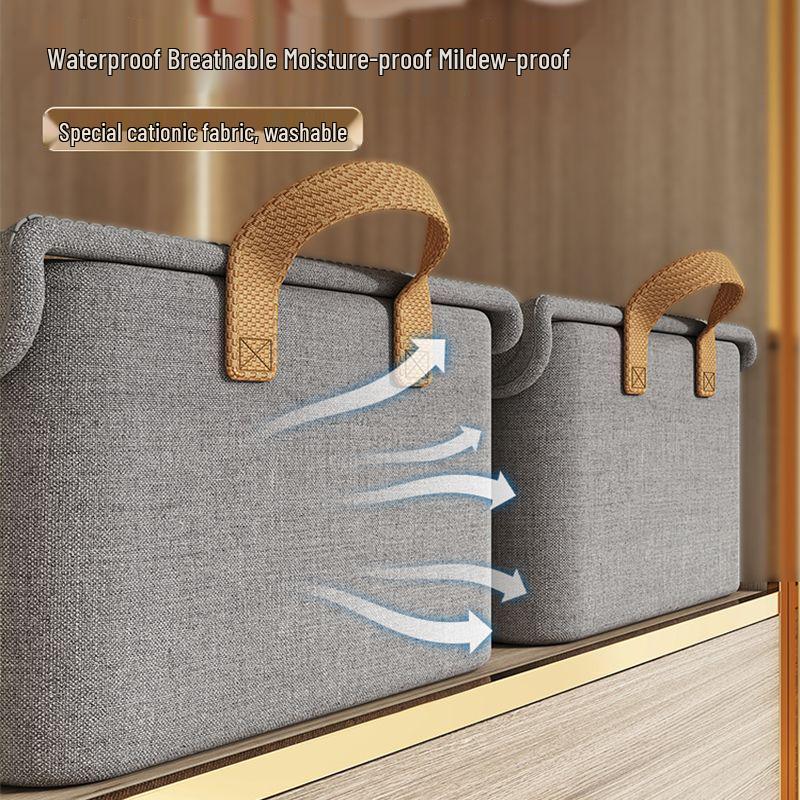 Foldable Steel Frame Fabric Storage Box with Lid for Clothes