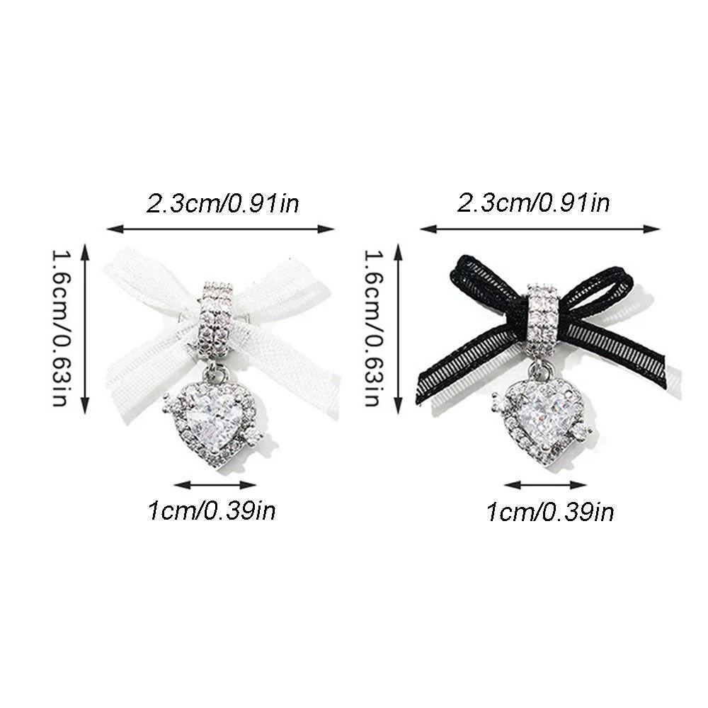 1 PCS Organza Bow Zircon Nail Art Accessories Lace Bow Love Nail Decorations  Nail Salon