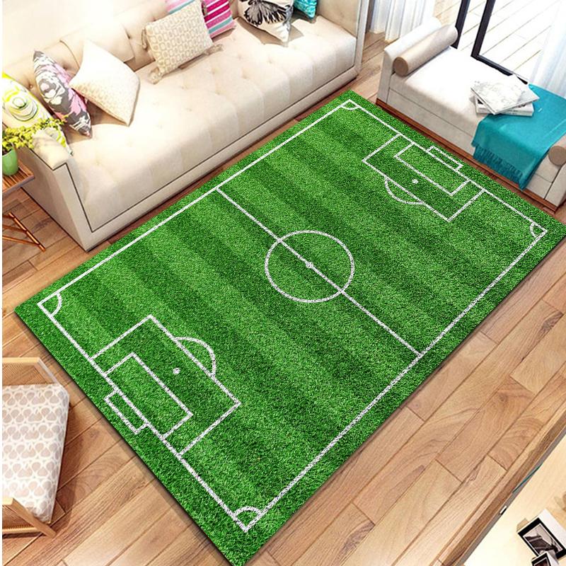 3D Football Field Carpet Sports Theme Mat Large Area Carpet for Home Living Room Cartoon Children Bedroom Sofa Doormat Floor Rug