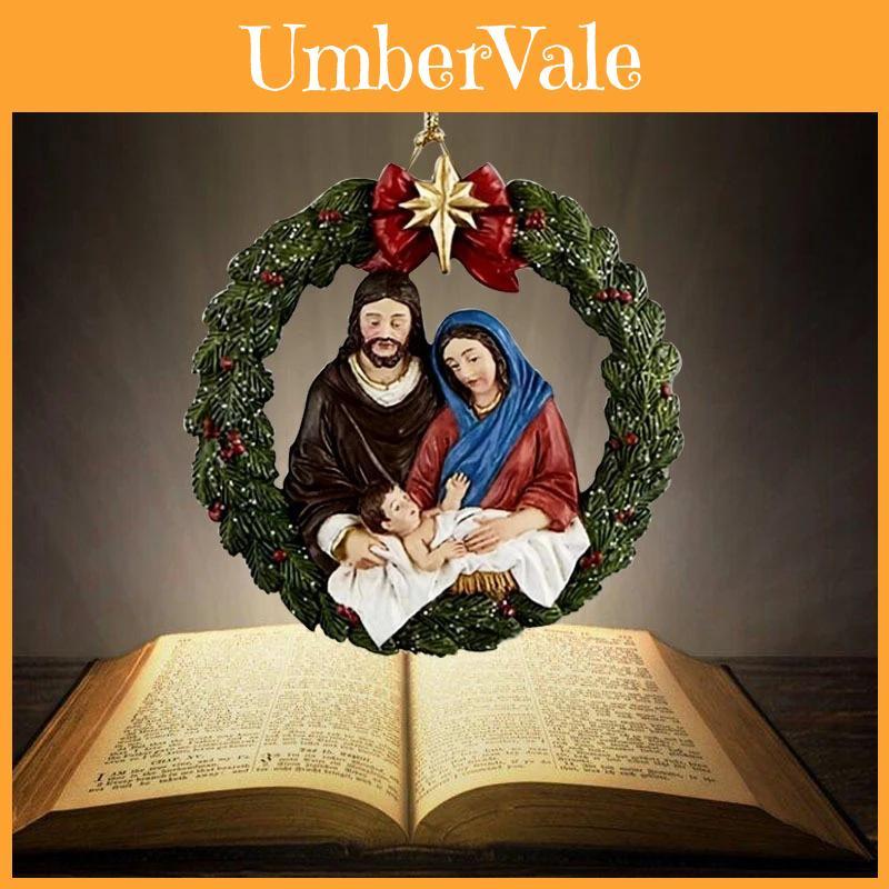 Elegant Acrylic Jesus Birth Christmas Tree Ornament For Home Decor And Rearview Mirror