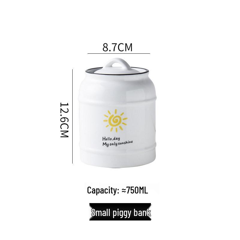 Ceramic White Sugar Jar: Large, Sealed Storage for Milk Powder, Tea, Grains, and Snacks