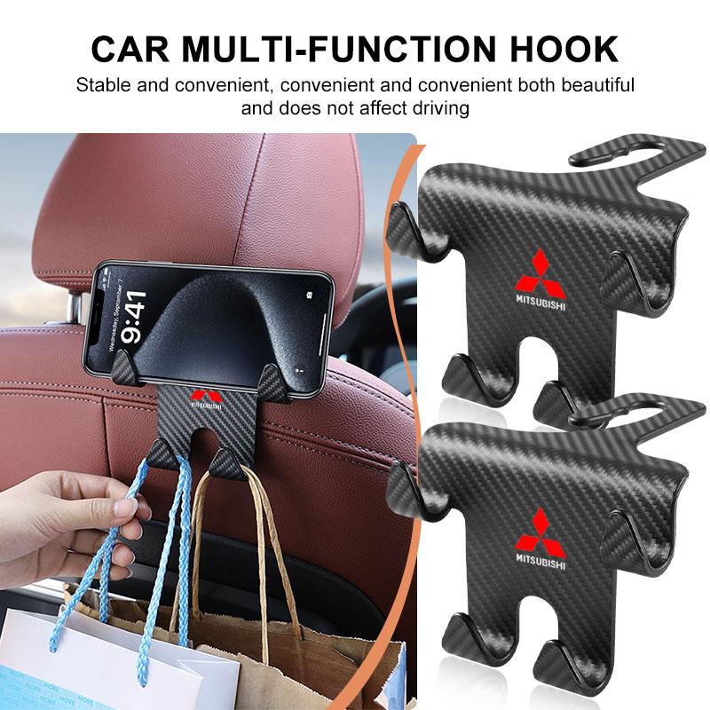 Multi-Purpose Car Seat Headrest Hook Mobile Phone Holder Caps For Mitsubishi ASX Lancer Pajero Outlander L200 EVO Lancer EX UU9
