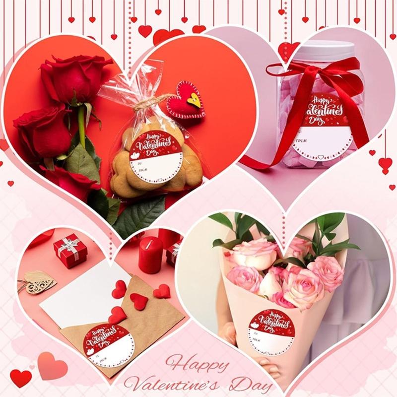 500 Stück Valentinstag Siegelaufkleber 50mm Beschreibbare Runde Siegelaufkleber Selbstklebendes Verpackungsetikett für Umschlagkarte