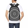 Mandala Pièces d'Échecs Plateau d'Échecs Tons de Gris Sac à Dos Étudiant Sac d'École Sac à Dos de Randonnée Voyage Journée pour Hommes Femmes Sac à Livres Sacs à Bandoulière