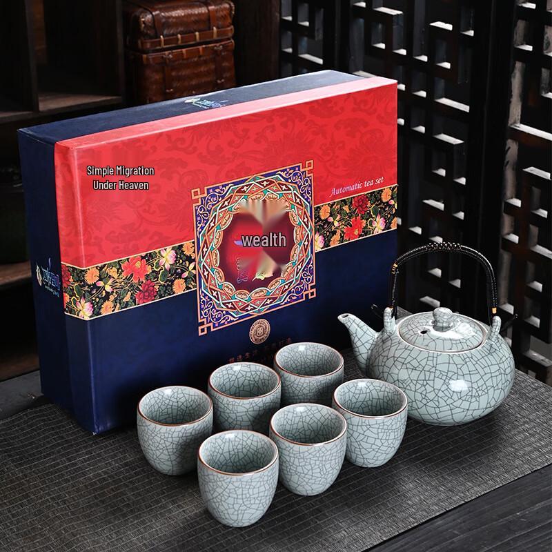 Shangqi Celadon Teapot and Tea Cup Set (7-Piece)