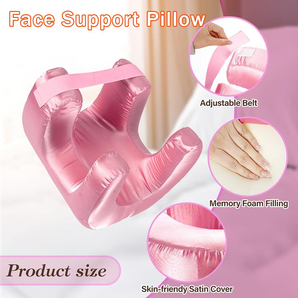 Pressure Reducing Sleep Pillow Anti-Wrinkle Face Support Pillow Ultra-Soft Relaxed Beauty Pillow for Neck Support Side Sleeping