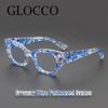 Anti-reflective Blue Light Cat Eye Reading Glasses for Women Fashion Irregular Pattern Eyeglasses Elderlypresbyopiaglasses