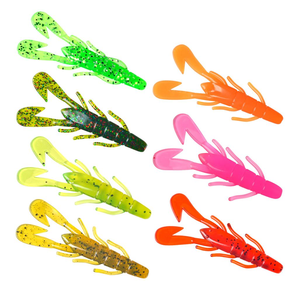 Soft Bait Crawfish Lures Artificial Fishing Baits Lure for Bass Trout 8cm 6g Shrimp Swimbait Fishing Tackle 10pcs