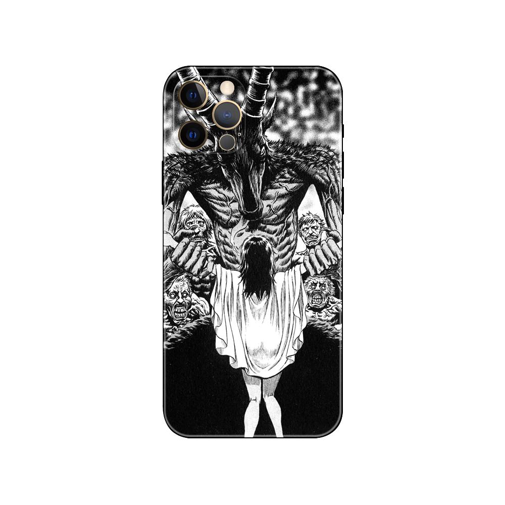 Black tpu case for iphone 5 5s se 2020 6 6s 7 8 plus x 10 XR XS 11 12 13 mini pro MAX back cover Pentagram 666 Demonic Satanic
