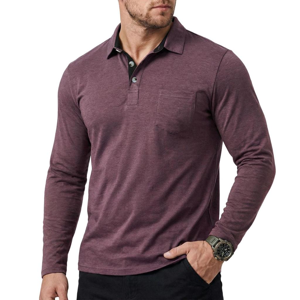 Men's Loose And Casual Base Layer Shirt, Men's Long-sleeved Lapel Top