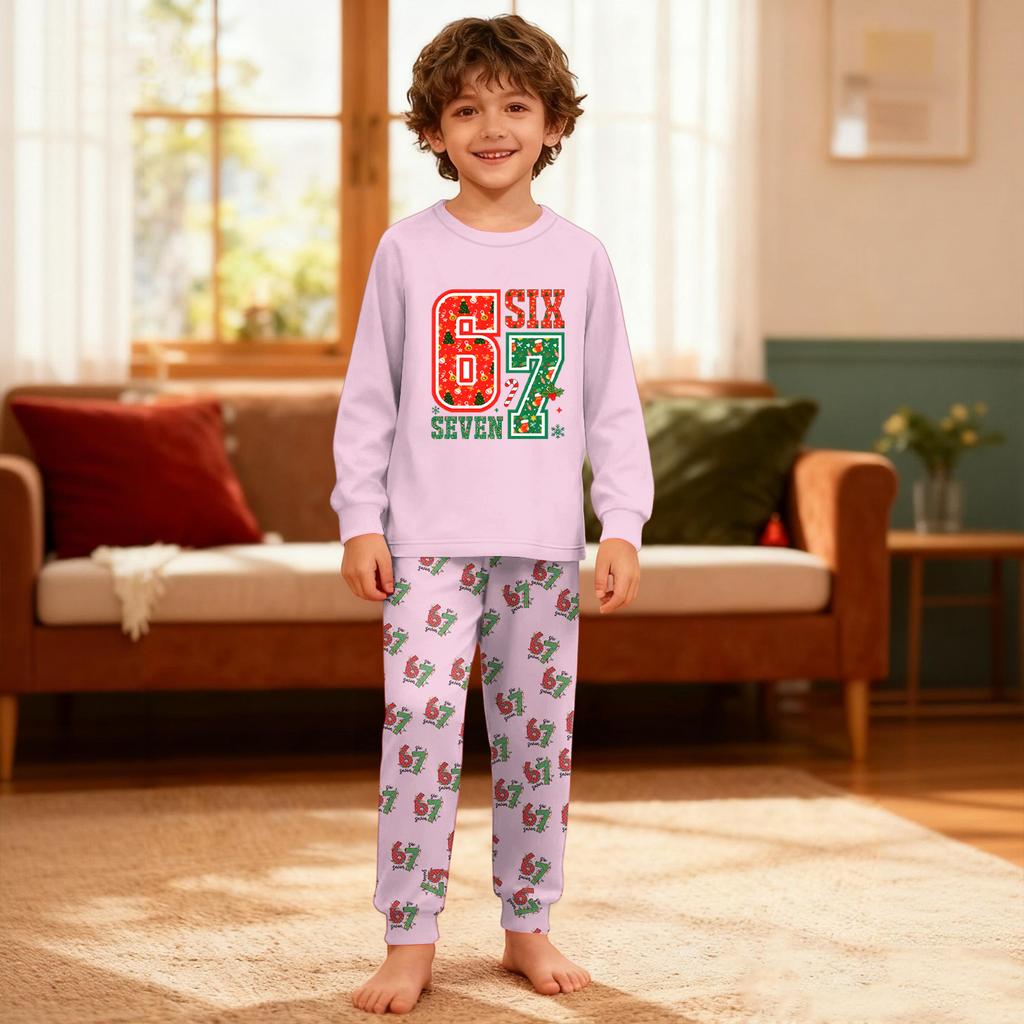 Children's  Boys And Girls Thin Two-piece  Long-sleeved Pants Two-piece