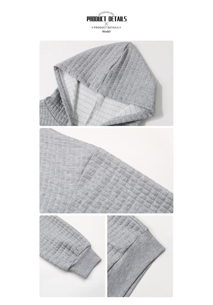 TikTok Women's Textured Hooded Long Sleeve Sweatshirt - Autumn/Winter 2026 European American Loose Casual Top