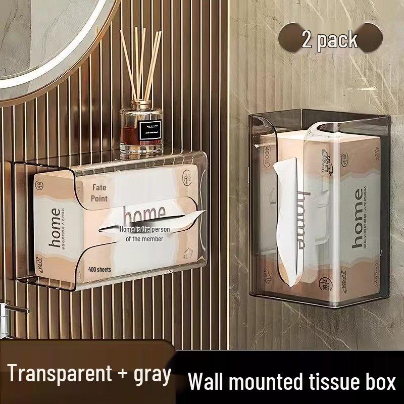LIEI Wall-Mounted Tissue Box Holder with Storage