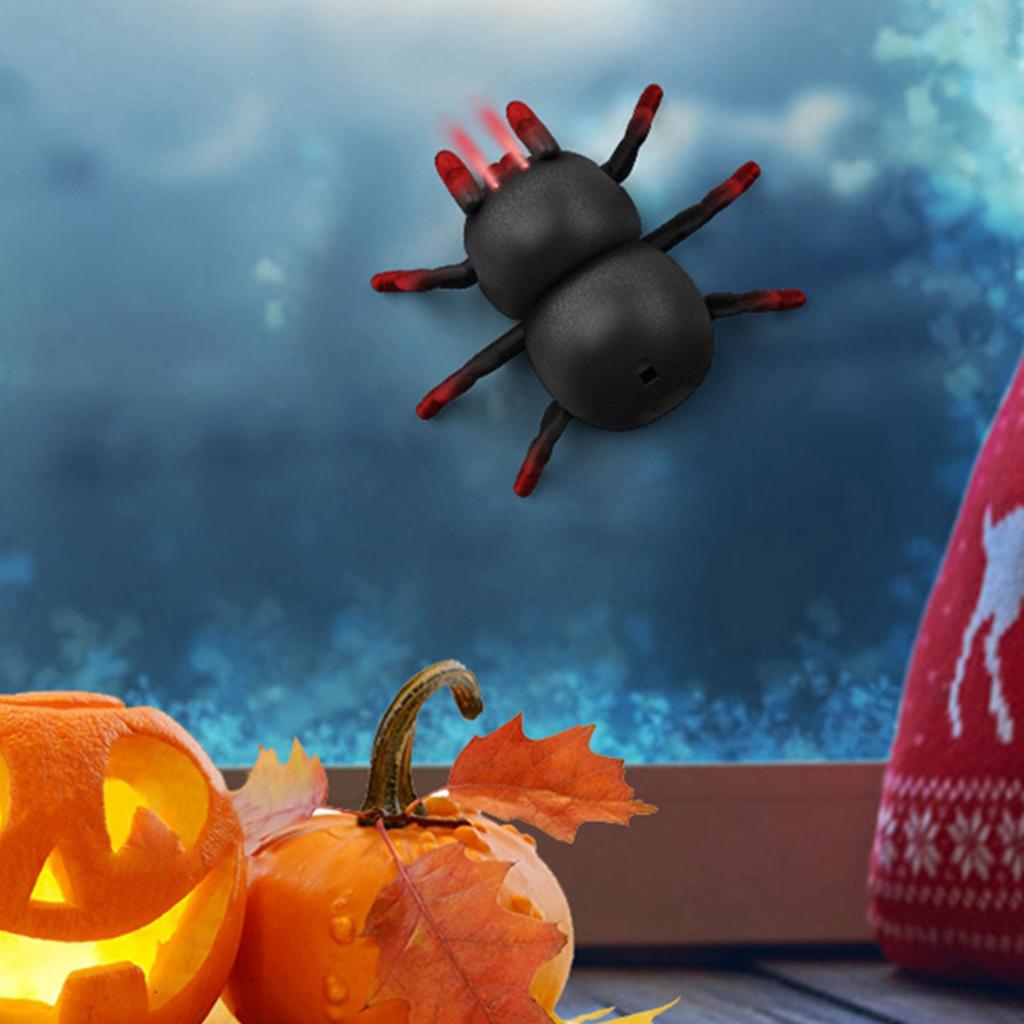 Remote Control Spider Kids Toys Realistic Wall Climbing RC Spider with Light and Suction Cups for