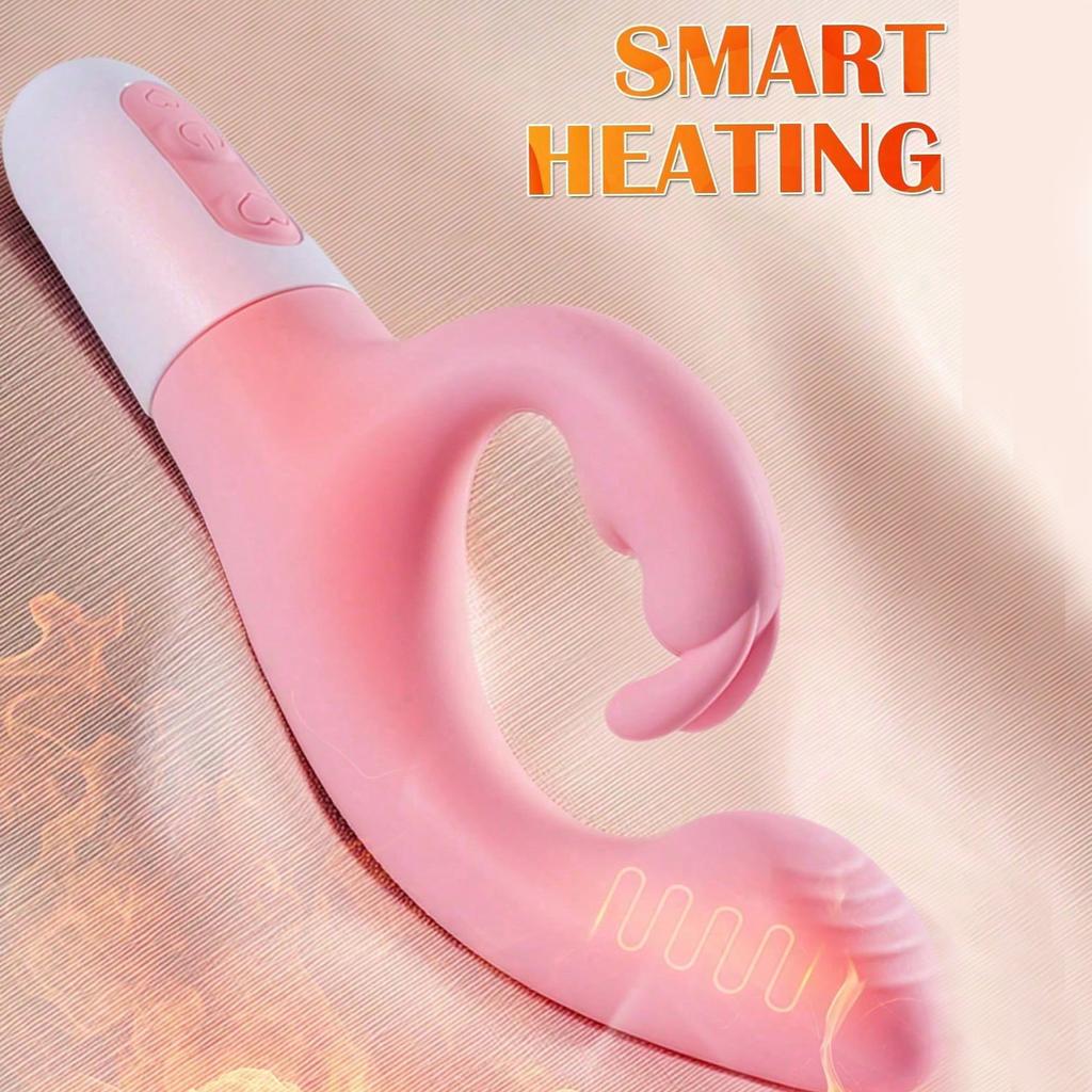 3 In 1 G Spot Rabbit Anal Dildo Vibrator 10 Vibration Modes Waterproof Clitoral Massager Female Tongue Sex Toys Adult Sex Toys