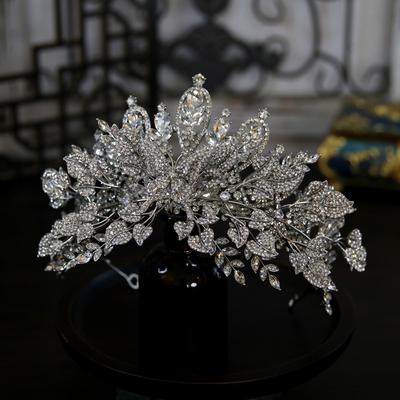 European Style New Luxurious and Atmospheric Leaf Combination Crown Bride Wedding Crown Headdress Crown Tiara Hair Accessories