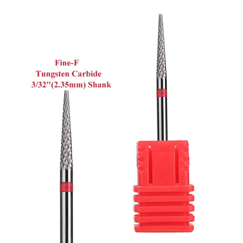 1PCS Tungsten Carbide Cone Nail Drill Bit 3/32" Rotary Burr Bits For Manicure Electric Drill Accessories Nail Milling Tool