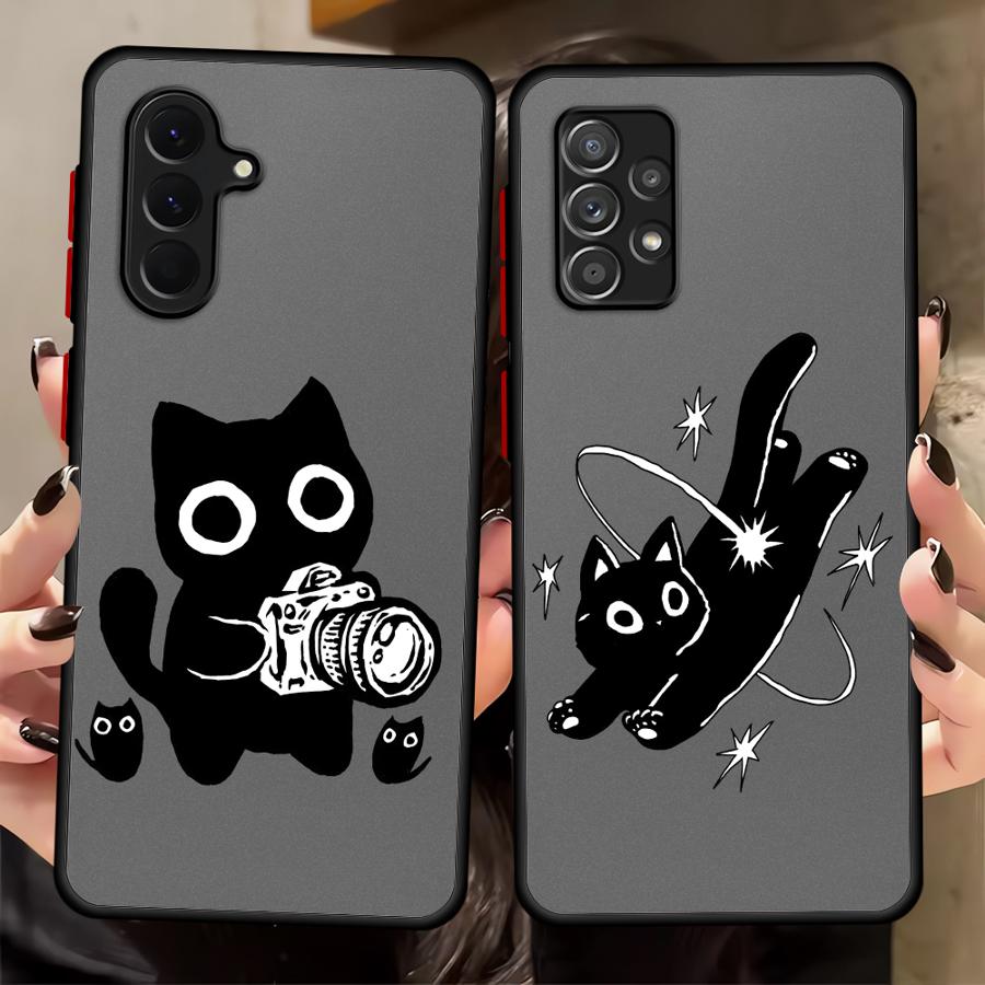 Etui Kreskówkowy Kot na Telefon do Samsung Galaxy A53 A16 A15 A34 A36 A17 A52 A73 A33 A56 A55 A52S A72 A35 A54 A14 A23