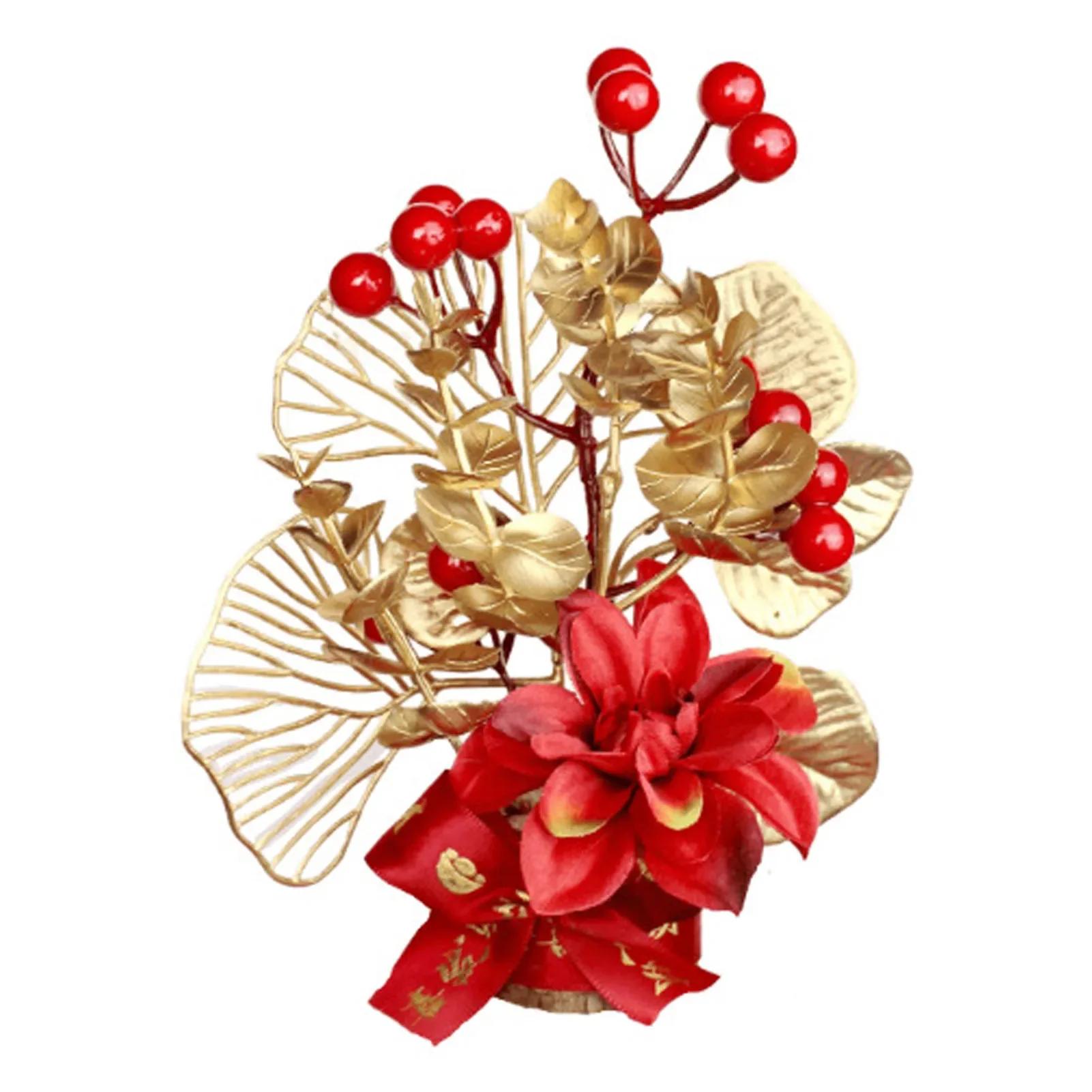 Table Lucky Tree Decoration Lifelike Exquisite Fortune Tree Ornament With Hangtag For Spring Festival Housewarming New Year
