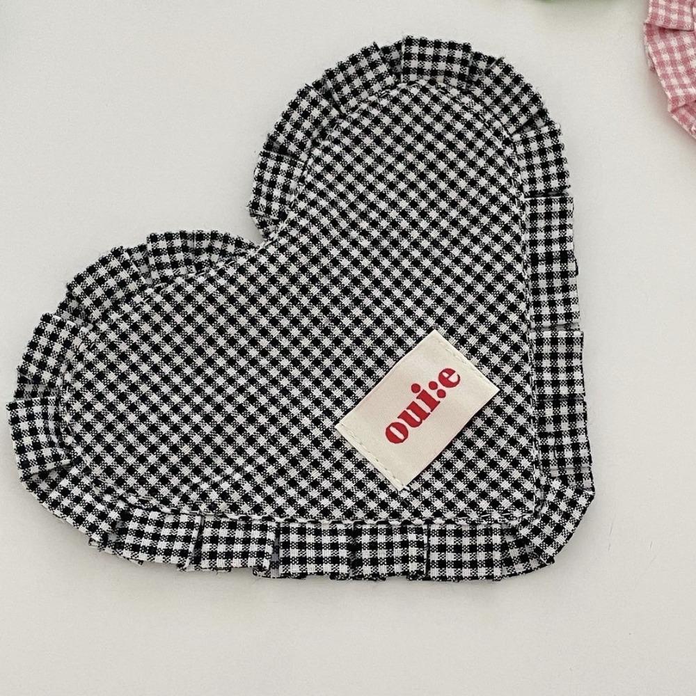 with Pleated Lace Bowl Mats INS Insulation Pad Mat Heart-shaped Plaid Meal Mat  Kitchen