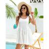 Womens Summer Dresses 2025 U Neck Sleeveless Sundresses Beach Cover Up with Pockets Loose Tank Dress