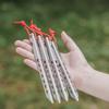 Boundless Voyage Titanium Alloy Pegs Set of with Reflective Rope Tent Pegs Ultra Light Durable Camping Pegs for Tent Tarps Stake Solid Mountain