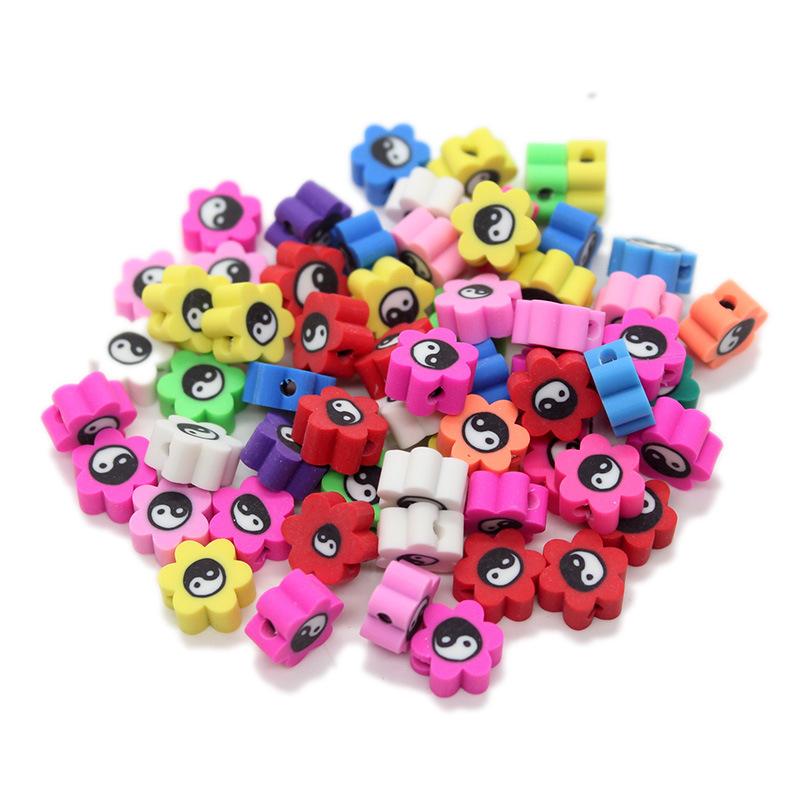 Soft Pottery Pieces Beaded Diy Mobile Phone Chain Accessories Loose Beads Smiley Face Letters Animal Fruit Mixed Soft Pottery