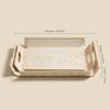 Wood Grain Plastic Serving Tray with Handles Rectangular Food Breakfast Tea Coffee Tray Kitchen Organizers Perfume Storage Tray