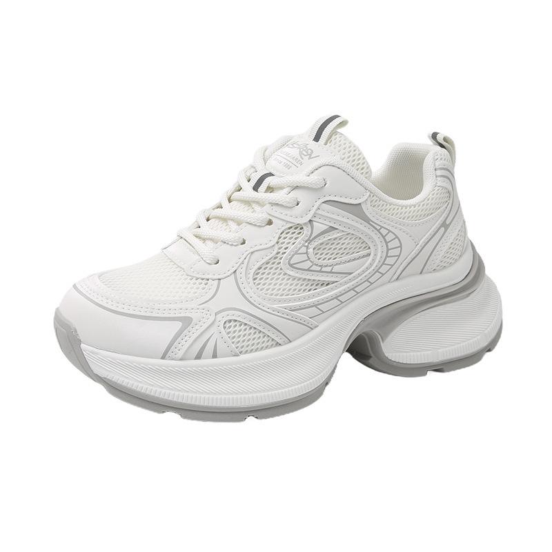 

Кроссовки на толстой подошве для весны и лета, повседневная обувь для невысокого роста, чтобы увеличить рост, и спортивная обувь из сетки 40 бежевый