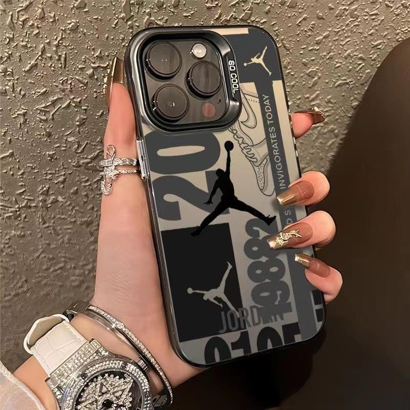 Cartoon basketball flying man iPhone 15 Plus phone case, drop-proof, iPhone 16 Pro Max frosted case, trendy.