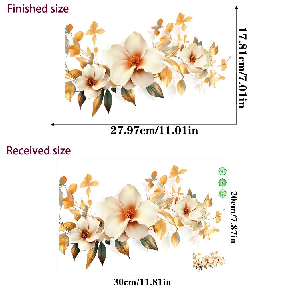 Flower Wall Stickers Peel and Stick Bathroom Toilet Vinyl Decals Home Decor Trash Stickers Removable Waterproof Self Adhesive