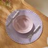 Daily minimalist double-layer twisted edge PP woven placemat, round dining table mat, heat-insulated, heat-resistant table mat, heat-insulated table